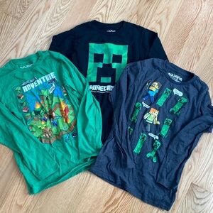 3- Minecraft long sleeve shirts.